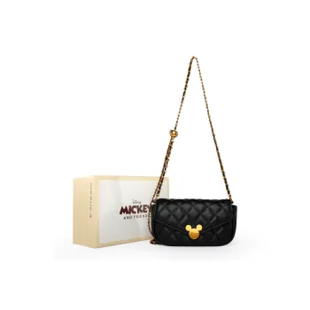 Disney × Max Mephisto, Collaboration PU Crossbody Bag, Shoulder Bag Medium Size Women's Black