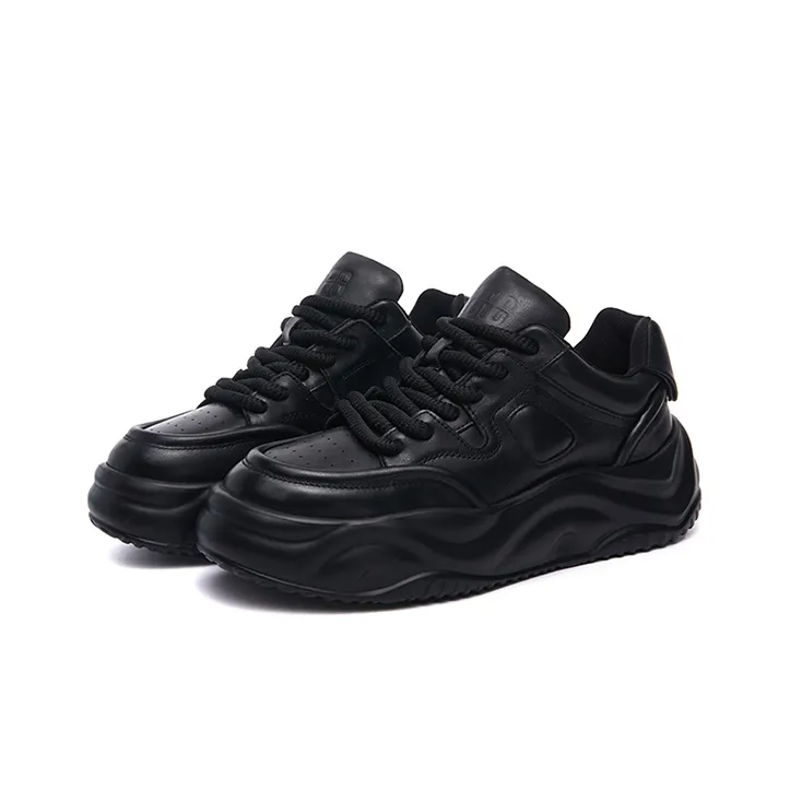 SHERIDan Wear Resistant Lightweight Height Increasing Low Top Casual Shoes Men's Black-2