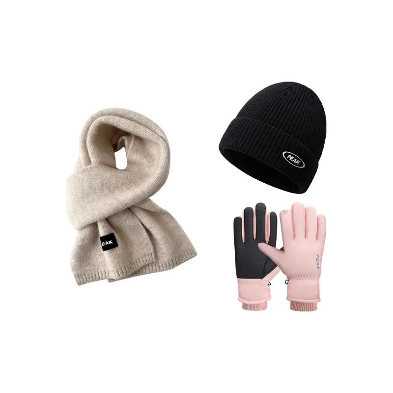 PEAK Knitted Fabric Beanies Two Piece Set Unisex-5