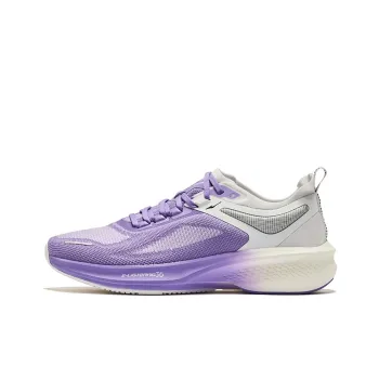 Erke Lightning 3.0 Cushioning Rebound Wear Resistant Low Top Running Shoes Women's Locomotive Purple White