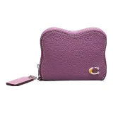 Coachtopia Litchi Grain Leather Wallet Women's Lilac Berry