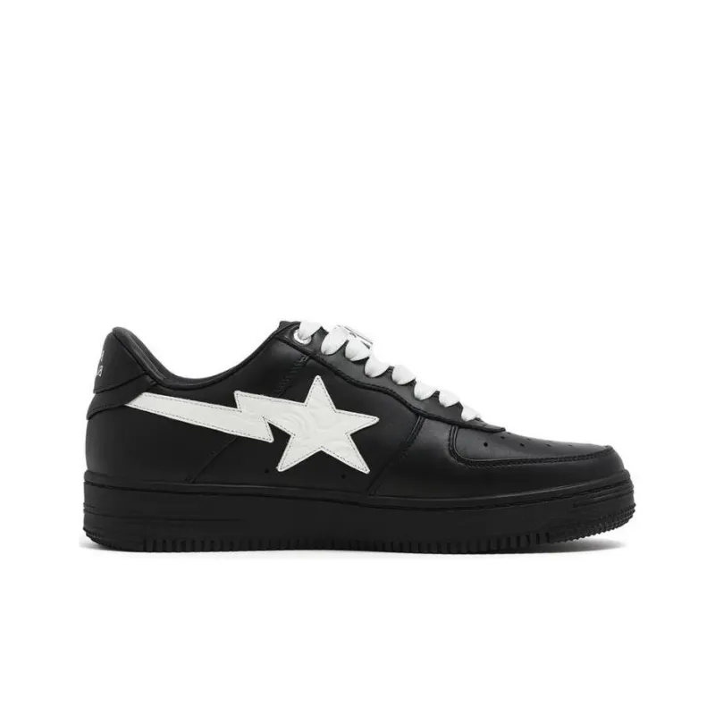 A BATHING APE STA Cushioning Low Top Skateboard Shoes Unisex Black-1