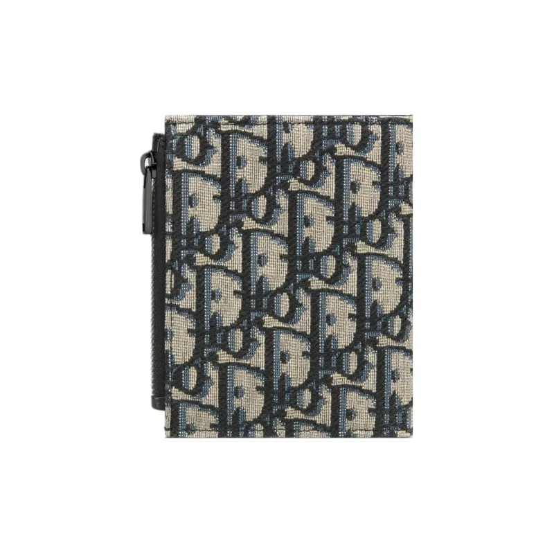 DIOR Fabric Card Holder Men's Beige & Black-2