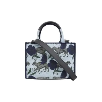 Furla Canvas Tote Bag Shopping Bag One Shoulder Crossbody Canvas Bag Handbag Mini Women's Blue