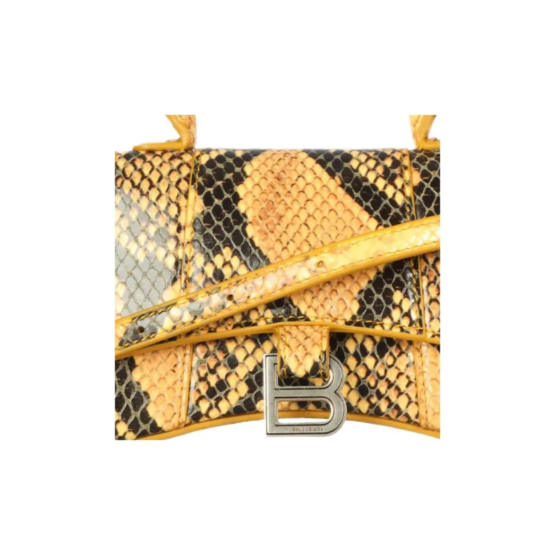 Balenciaga Hourglass Calfskin Hourglass Bag Shoulder Bag Crossbody Bag Handbag Mini Women's Yellow-3