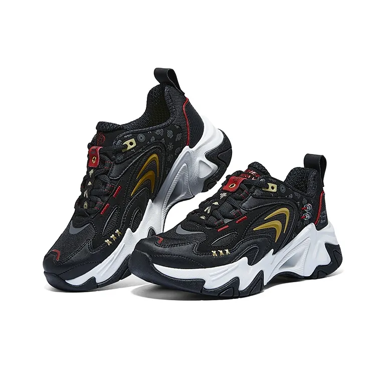 Skechers Stamina V3 Cushioning Wear Resistant Low Top Casual Shoes Men's Black White Gold-3