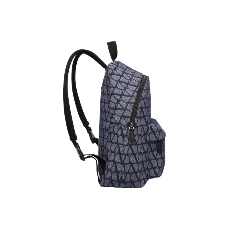Valentino Jacquard Backpack Men's Denim And Black-2