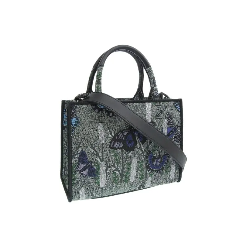 Furla Canvas Tote Bag Shopping Bag One Shoulder Crossbody Canvas Bag Handbag Mini Women's Olive-1