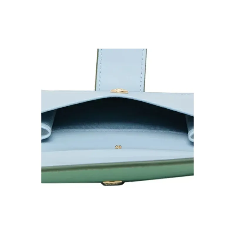 PRADA Leather Wallet Small Size Women's Green & Blue-4