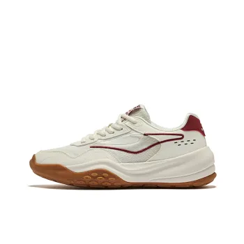 Erke Cheese Cushioned Slip Resistant Low Top Casual Shoes Men's Microcrystal White Velvet Red