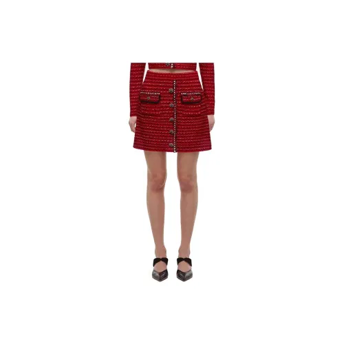 Self-portrait Casual Short Skirts Women's Burgundy