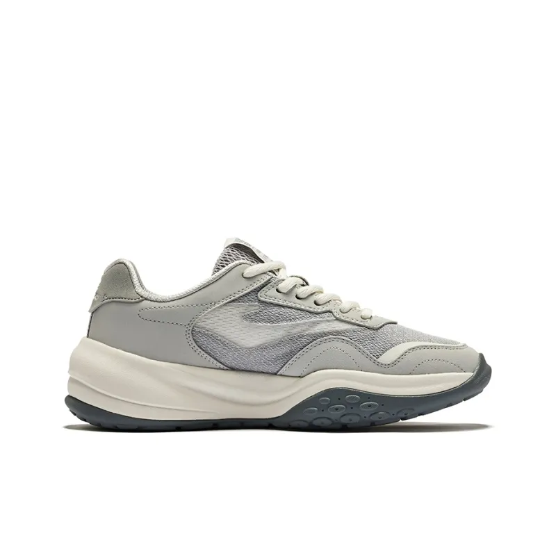 Erke Cheese Cushioning Wear Resistant Low Top Casual Shoes Men's Gray Microcrystal White-1