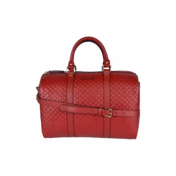 GUCCI Leather Shoulder Bag Crossbody Bag Handbag Briefcase Women's Red