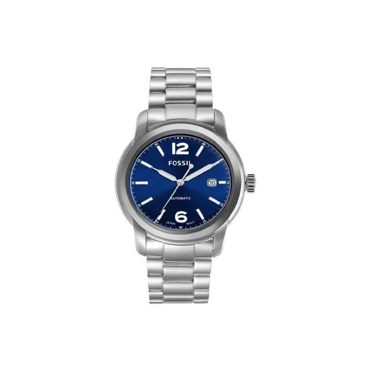 FOSSIL Wrist Watch Automatic Mechanical Movement Stainless Steel Strap 43mm Blue Dial Men's Watches-0