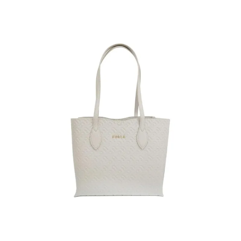 Furla Era Leather Tote Bag, Shopping Bag, Handbag Women's Light Gray-0