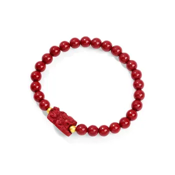 RUOK Reconstructed Cinnabar Jade Bracelets Women's