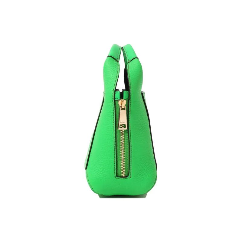 Furla Gilda Grain Leather Tote Bag, Shopping Bag, Shoulder Bag, Crossbody Bag, Handbag Mini Women's Green-1