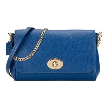 COACH Leather Messenger Bag Shoulder Bag Crossbody Bag Mini Women's Blue