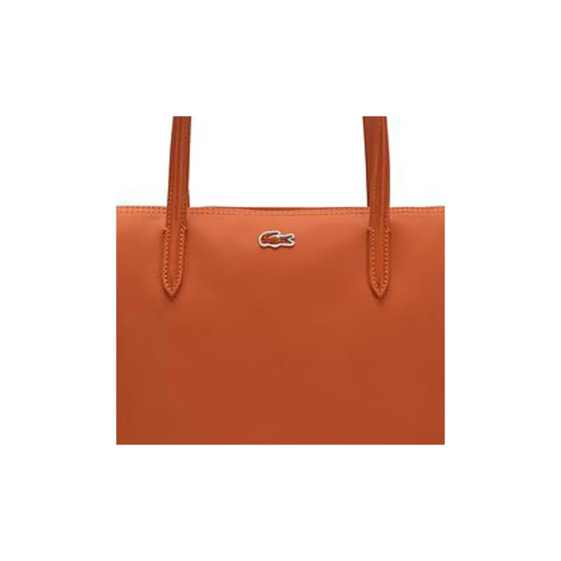 LACOSTE PVC Tote Bag Shopping Bag Handbag Medium Size Women's Bright Orange-3