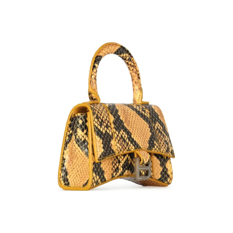 Balenciaga Hourglass Calfskin Hourglass Bag Shoulder Bag Crossbody Bag Handbag Mini Women's Yellow-1