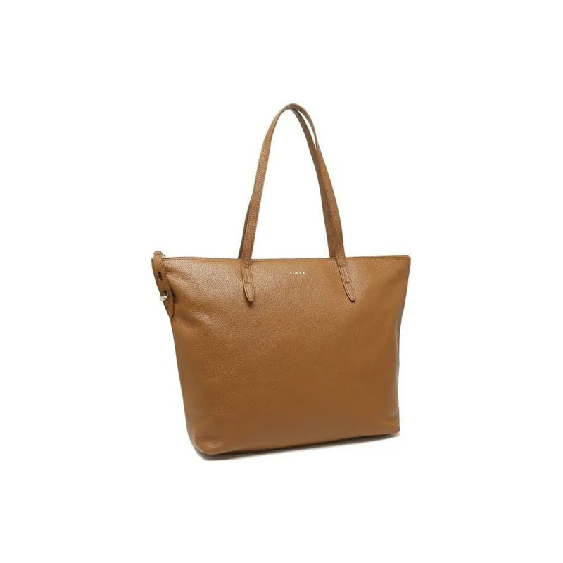 Furla Leather Tote Bag Shopping Bag Handbag Women's Red Brown-1
