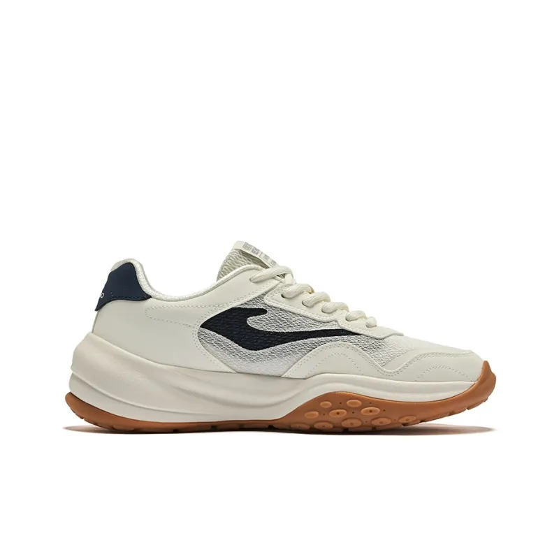 Erke Cheese Cushioning Wear-Resistant Low-Top Casual Shoes Men's Microcrystal White Strait Blue-1