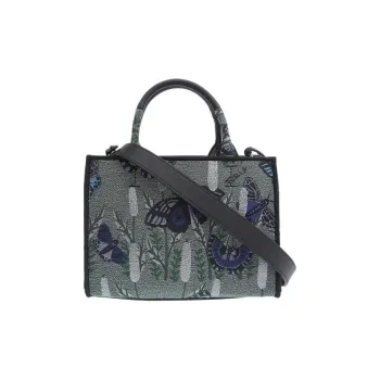 Furla Canvas Tote Bag Shopping Bag One Shoulder Crossbody Canvas Bag Handbag Mini Women's Olive