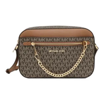MICHAEL KORS Canvas With Leather Crossbody Bag Shoulder Bag Women's Brown Gold