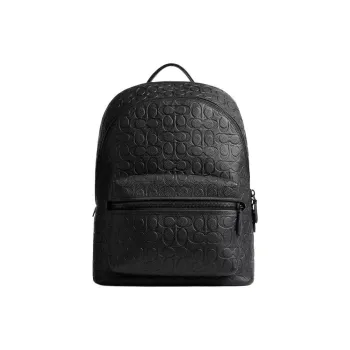 COACH Charter Leather Travel Bags Backpack Large Size Men's Black