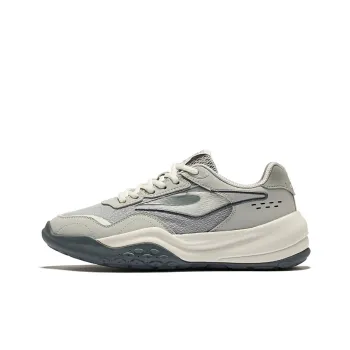Erke Cheese Cushioning Wear Resistant Low Top Casual Shoes Men's Gray Microcrystal White