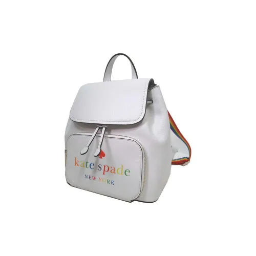 Kate Spade Pride Litchi Grain Leather Backpack Women's White & Multicolor