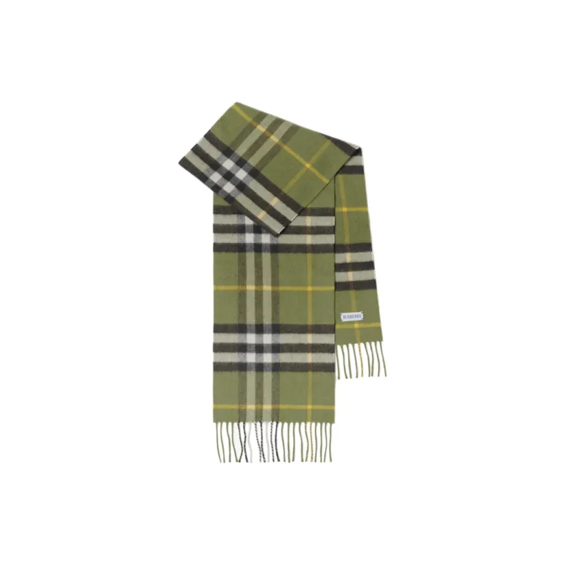 Burberry Check print Fringed Cashmere Scarf-0