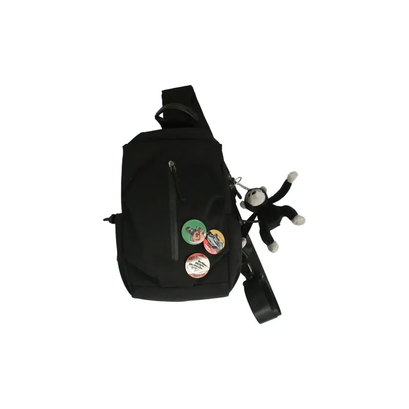 Duoluplo Doron Paul Nylon Sling Bag Regular Unisex Ecru/Black/Red-4