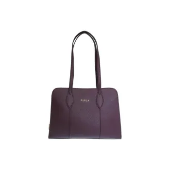 Furla Vittoria Leather Tote Bag, Shopping Bag, Shoulder Bag, Handbag Medium Size Women's Dark Wine