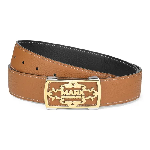 FAIRWHALE Brand Designed Plate Buckle Double Sided In Top Grain Cow Leather Genuine Leather Belts Men's Width 3.5CM