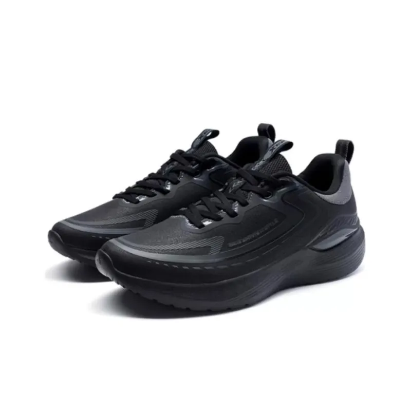 XTEP Anti Slip Wear Resistant Low Top Sprint Running Shoes Men's Black Gray-2