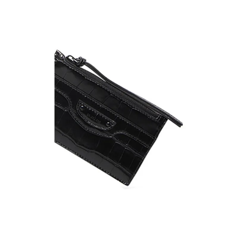Balenciaga Neo Classic Calfskin Card Holder Men's Black-4