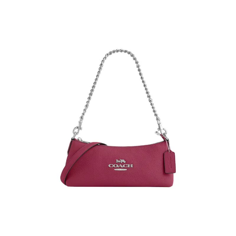 COACH Charlotte Cow Leather Portable Crossbody Bag Shoulder Bag Women's Bright Purple-0