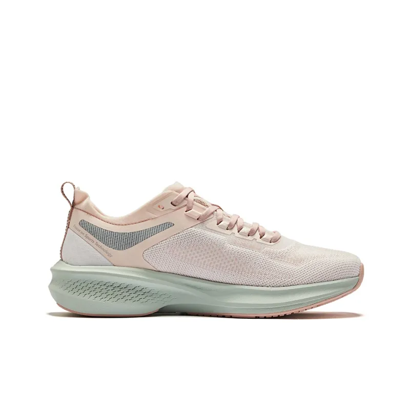 Erke Lightning 3.0 Cushioning Rebound Abrasion Resistant Low Top Running Shoes Women's Erke White Clay Pink-1