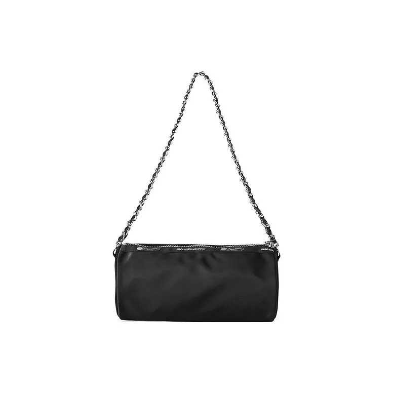 Skechers LeSportsac Poetry Joint Fabric Cylinder Bag Shoulder Bag Small Size Unisex Dark Blue Black-3