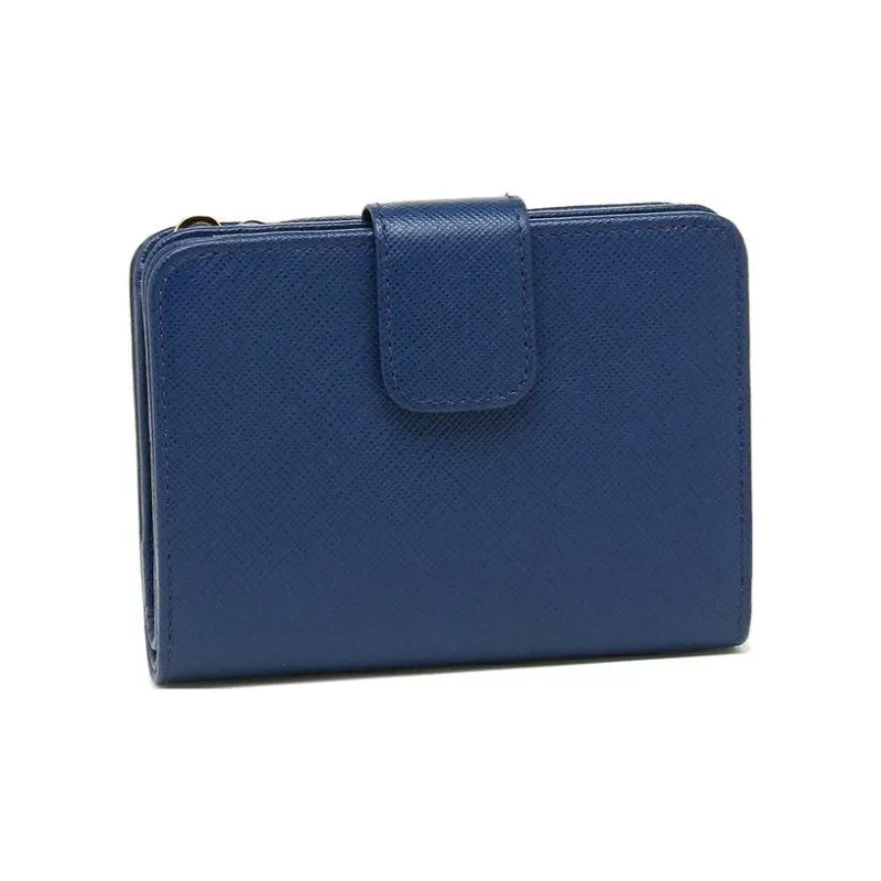 PRADA Leather Wallet Women's Blue-5