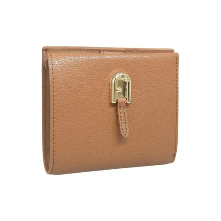 Furla Leather Wallet Women's Cognac White Blue-1