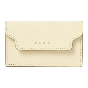 MARNI Saffiano Calfskin Card Holder Women's Beige