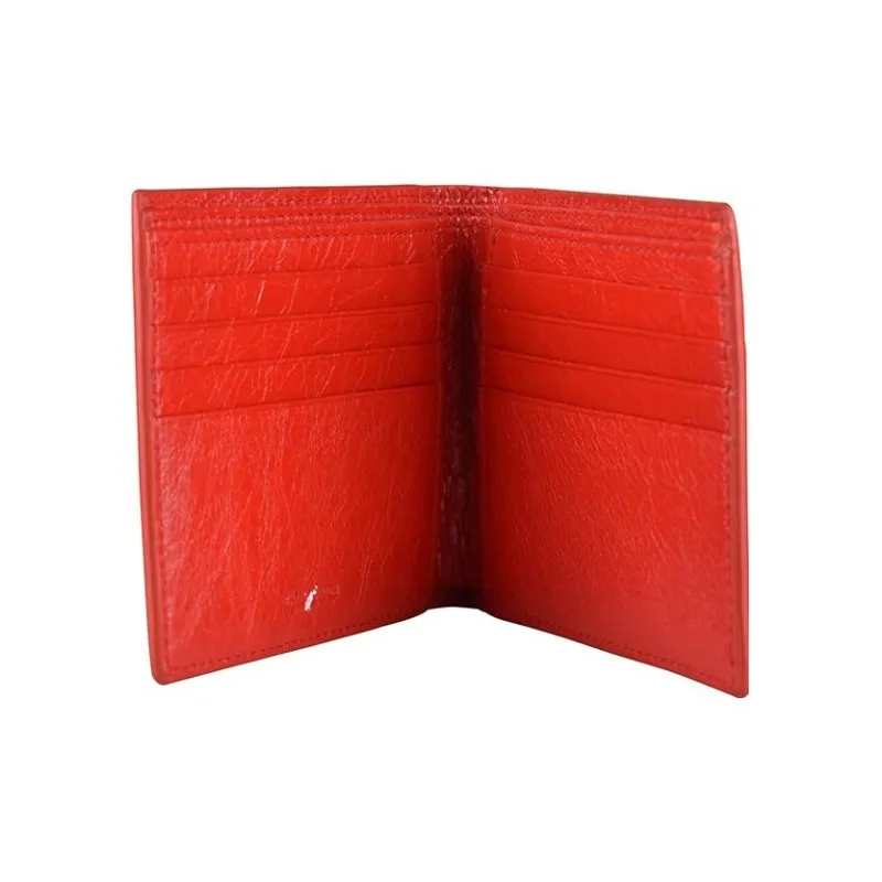 Balenciaga Leather Wallet Men's Red-2
