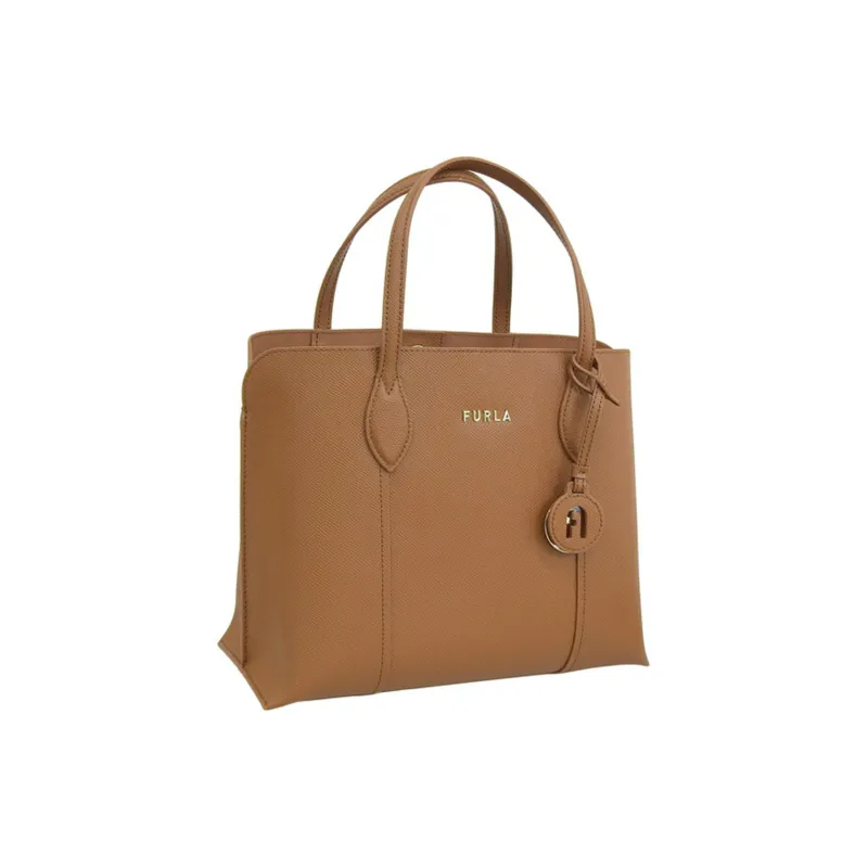 Furla Leather Tote Bag, Shopping Bag, Handbag Regular Women's Cognac Brandy-1