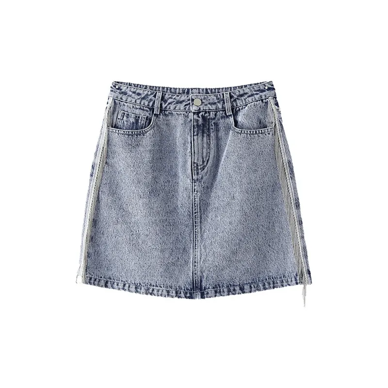 ELLE Casual Short Skirts Women's Denim Blue-1