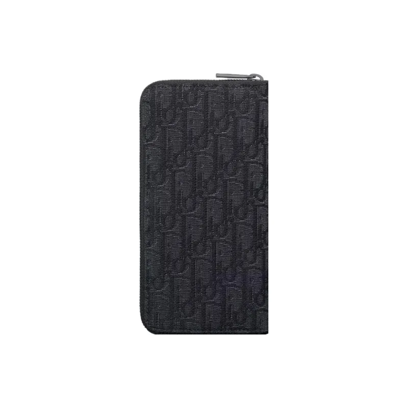 DIOR Oblique Jacquard Wallet Men's Black-2