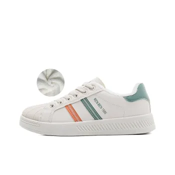 RENBEN Warm Water Resistant Wear Resistant Lightweight Low Top Skateboard Shoes Women's Beige Green