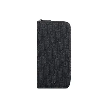 DIOR Oblique Jacquard Wallet Men's Black