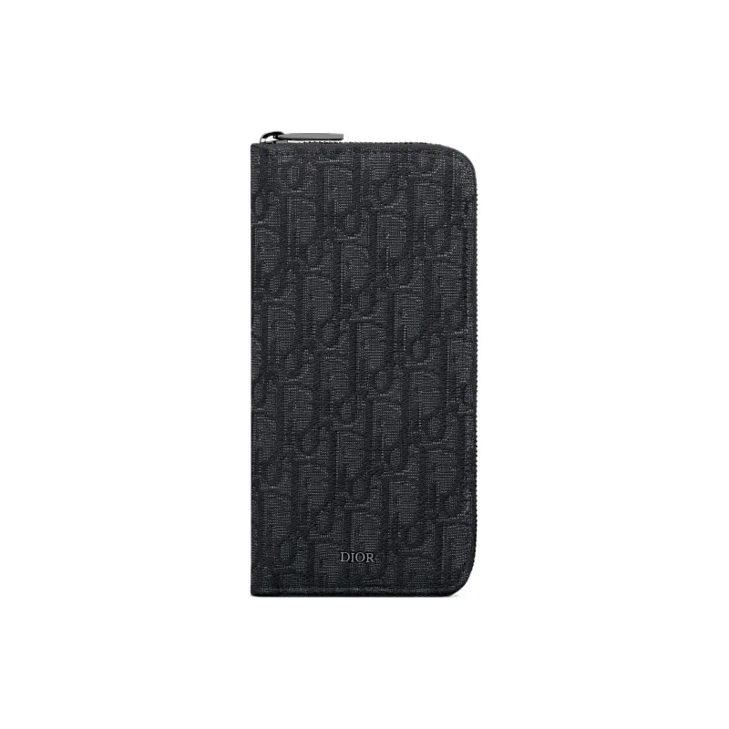 DIOR Oblique Jacquard Wallet Men's Black-0